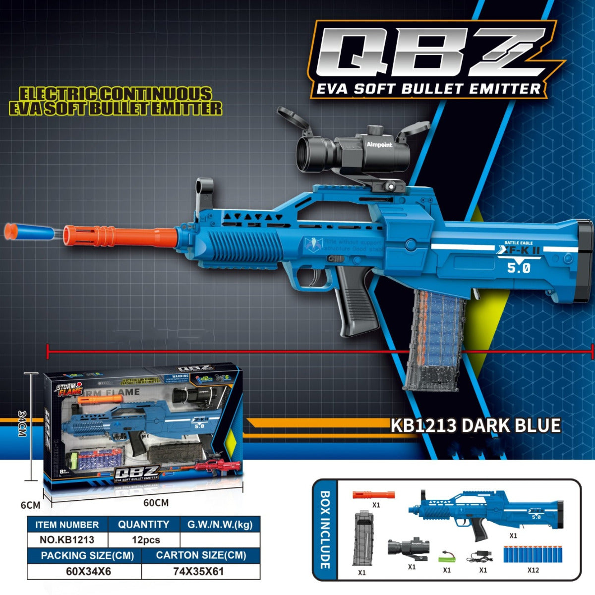 Buy QBZ Soft Bullet Emitter Blue | Yallatoys.com