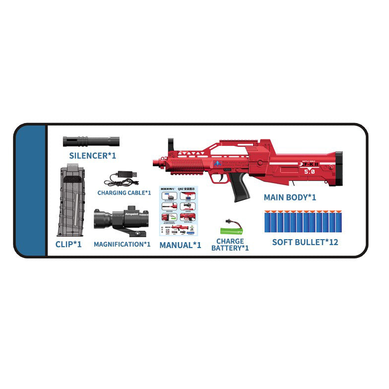 Buy QBZ Electric Continuous Eva Doft Bullet Emitter Maroon | Yallatoys.com