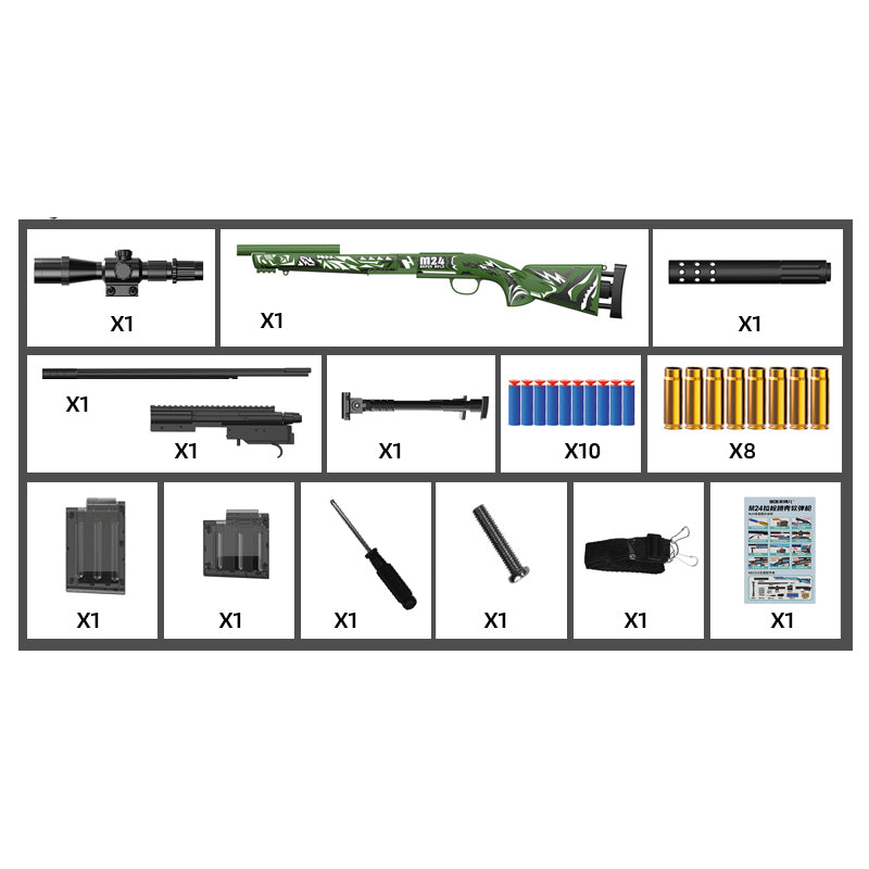 Buy M24 Soft Bullet Sniper Navy Green | Yallatoys.com