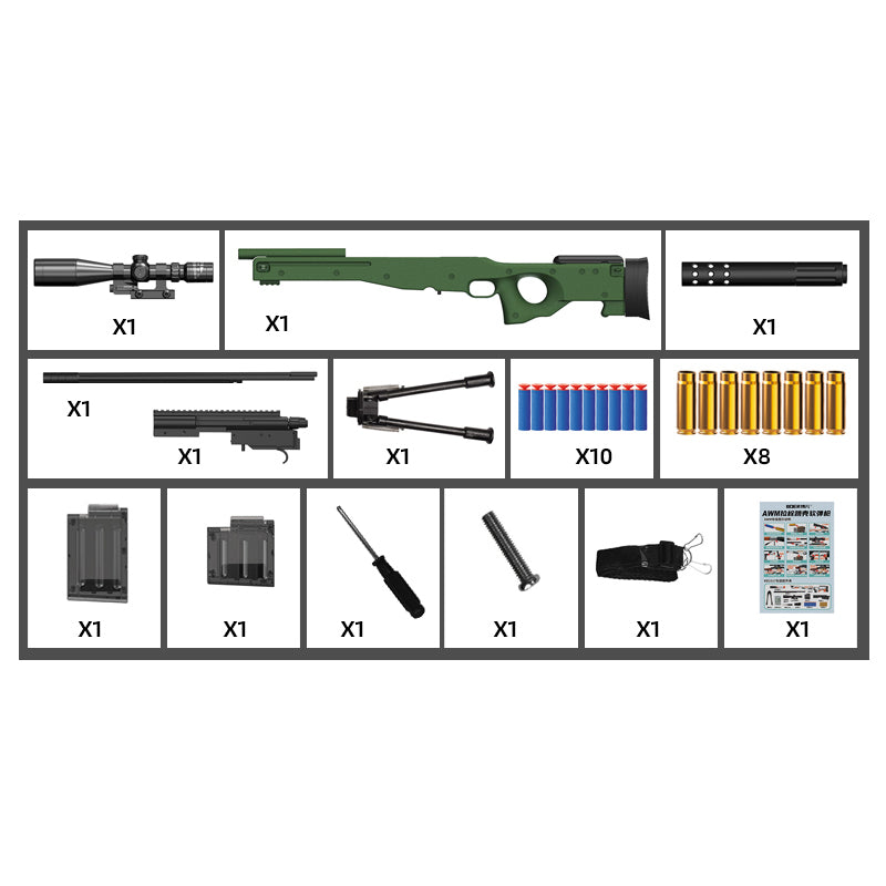 Buy AWM Soft Bullet Sniper Green | Yallatoys.com