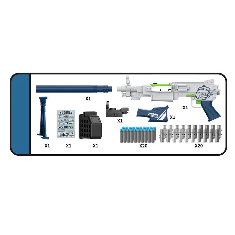 Buy M249 Manual Pull Soft Bullet Rifle | Yallatoys.com