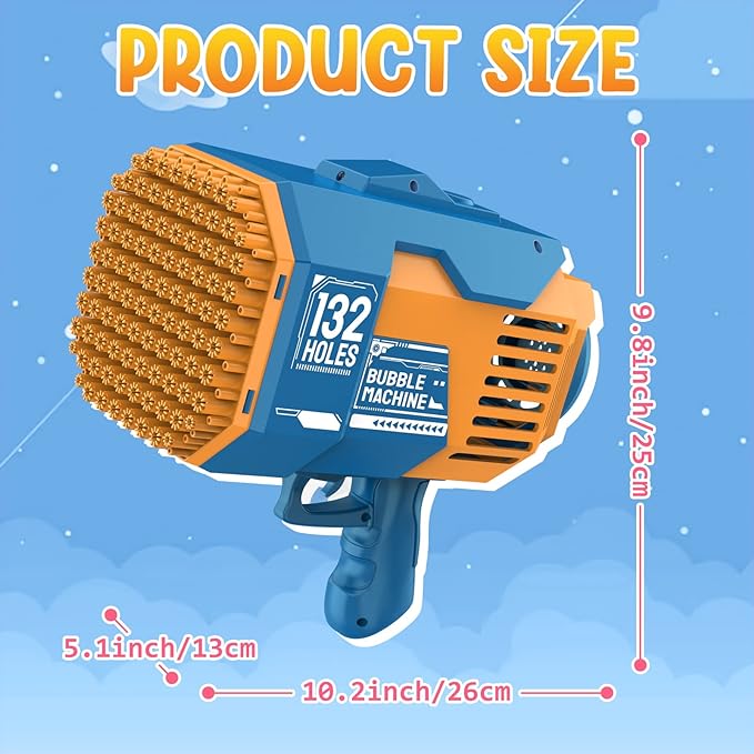 Buy Bubble Gun Machine 132 Holes Blue | Yallatoys.com