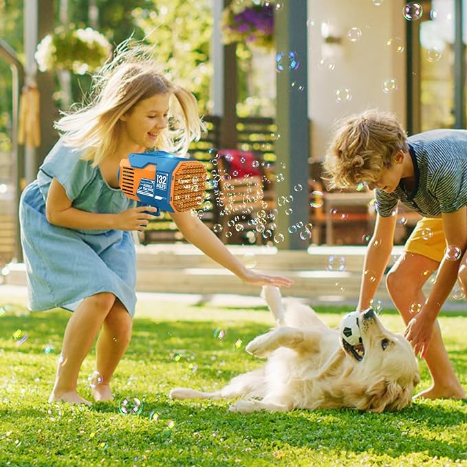 Buy Bubble Gun Machine 132 Holes Blue | Yallatoys.com