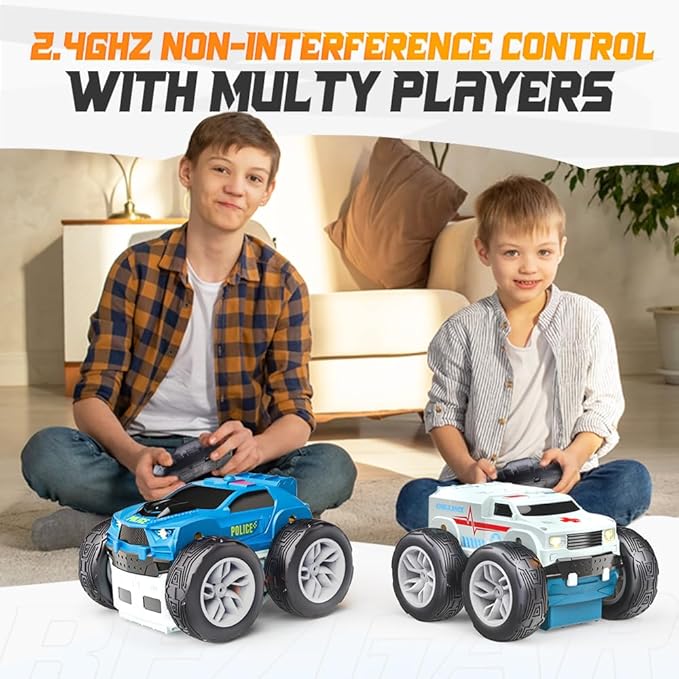 Buy Bezgar Remote Control Car Police & Ambulance Car 2 In 1 | Yallatoys.com