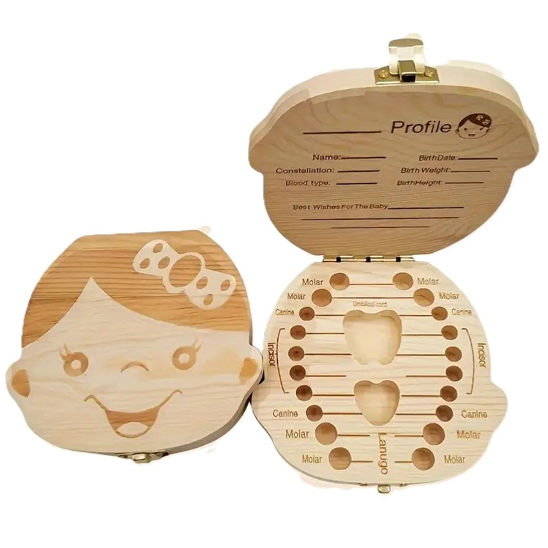 Wooden Tooth Keepsake Box for Girl 1pc Yalla Gifting Yallatoys