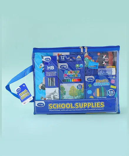 Buy Zipper Bag Stationery Set Blue | Yallatoys.com