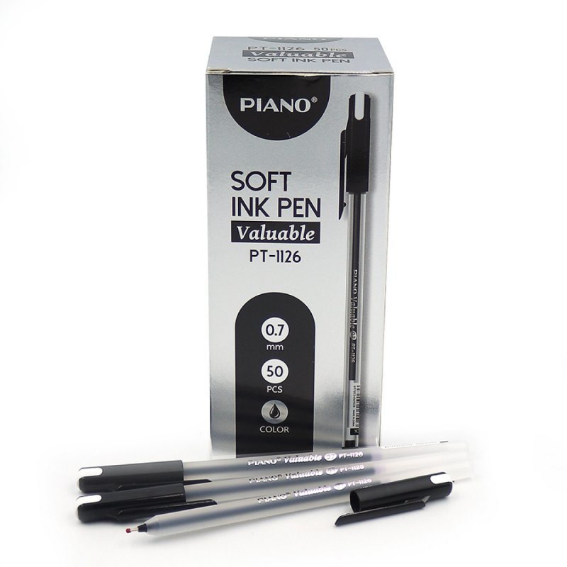 Buy Piano Valuable Soft Ink Ball Pen Black 50 Pcs Box | Yallatoys.com