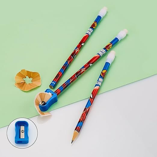 Buy Spider Man Pencils With Sharpner Set 12 Pcs | Yallatoys.com