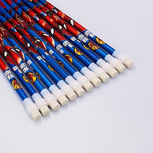 Buy Spider Man Pencils With Sharpner Set 12 Pcs | Yallatoys.com