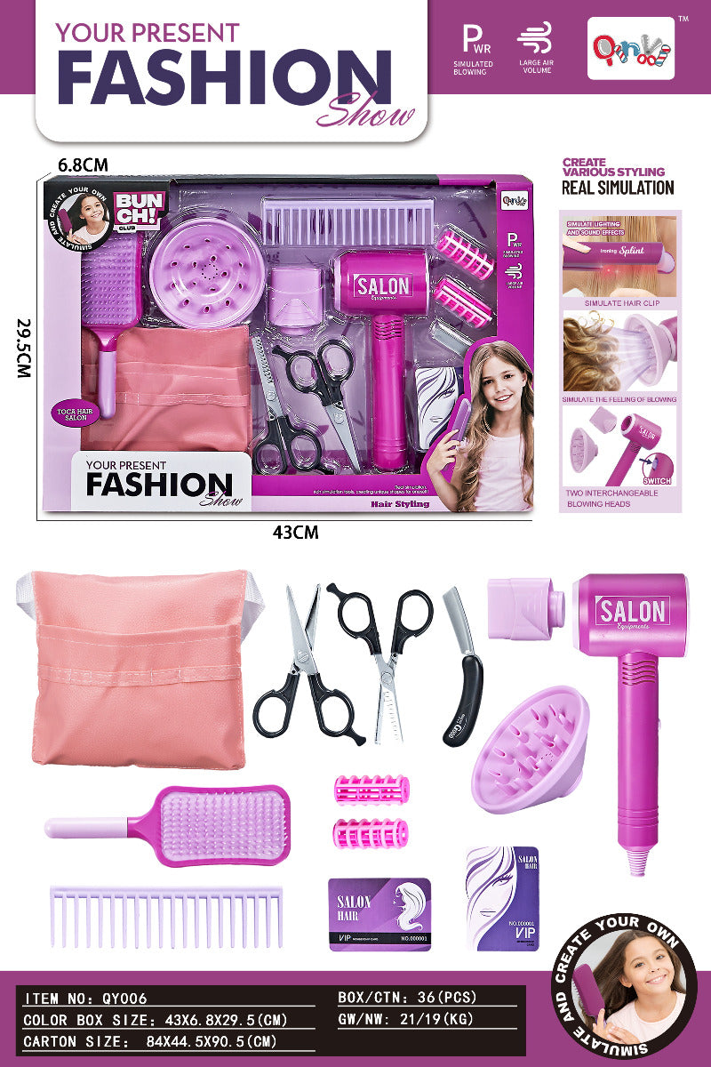 Buy Beauty Saloon with Hair Curler Playset 13pcs | Yallatoys.com