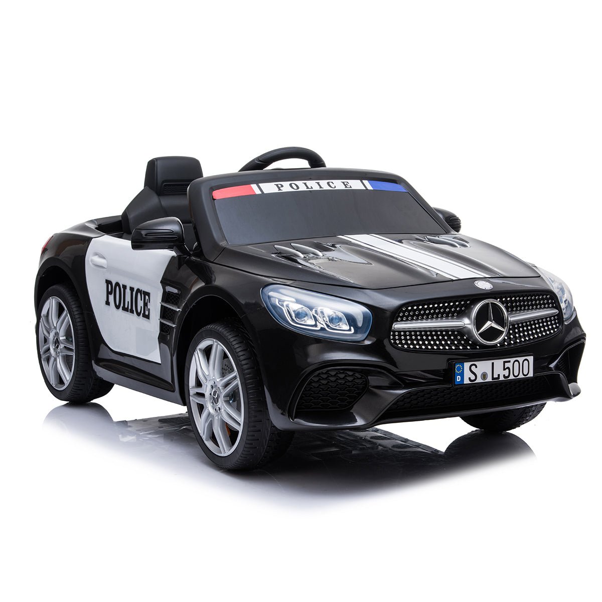 Buy Mercedes Benz SL500 12V Electric Ride On Police Car Black 12V | Yallatoys.com