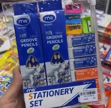 Buy Pvc Bag Stationery Set with Pencil Erasers And Sharpners | Yallatoys.com