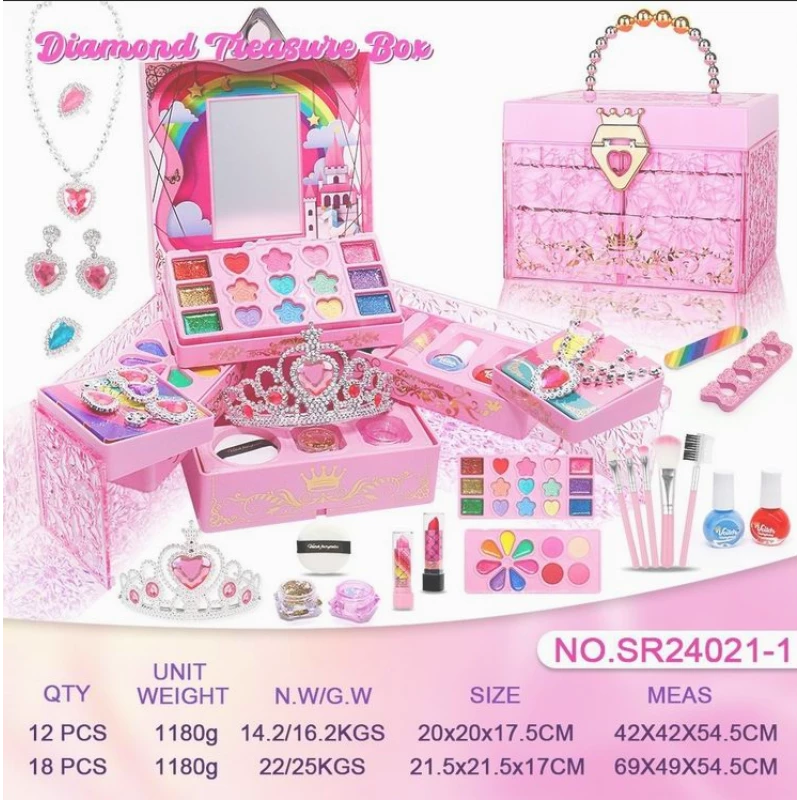 Buy Diamond Treasure Box Pink Makeup Set 23 Pieces | Yallatoys.com
