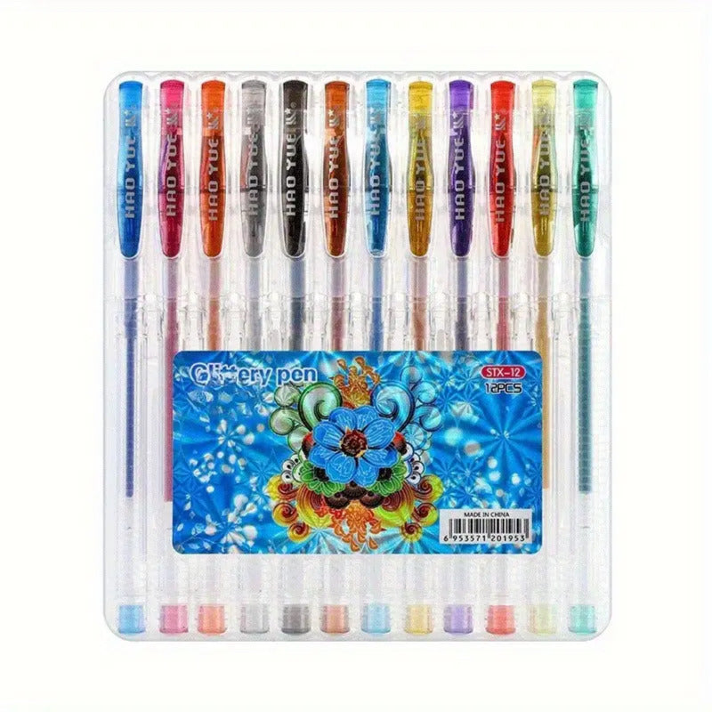 Buy 12 Colors Glitter Gel Pens | Yallatoys.com