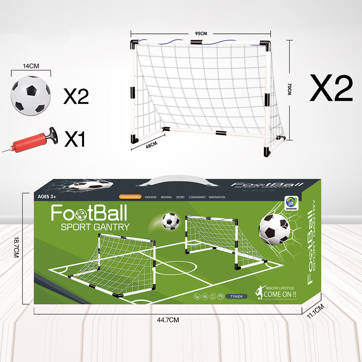 Buy Football Set Double Door 14cm | Yallatoys.com