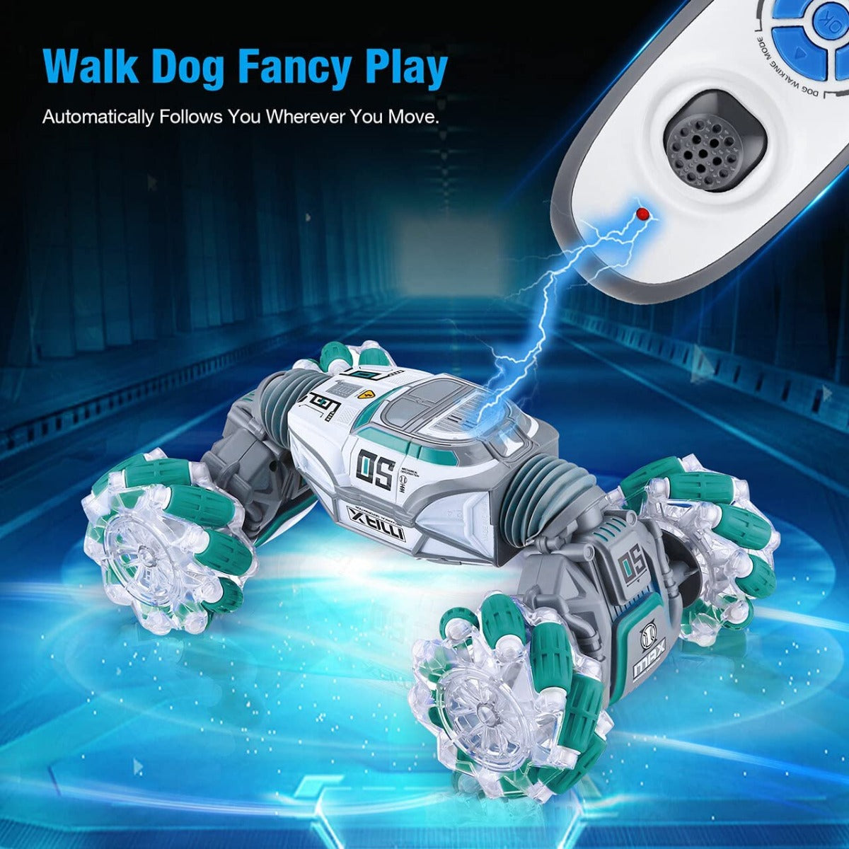 Buy Powerextra Remote Control Stunt Car with Gesture Sensor 4WD Double Side 360 Flip Car Green | Yallatoys.com