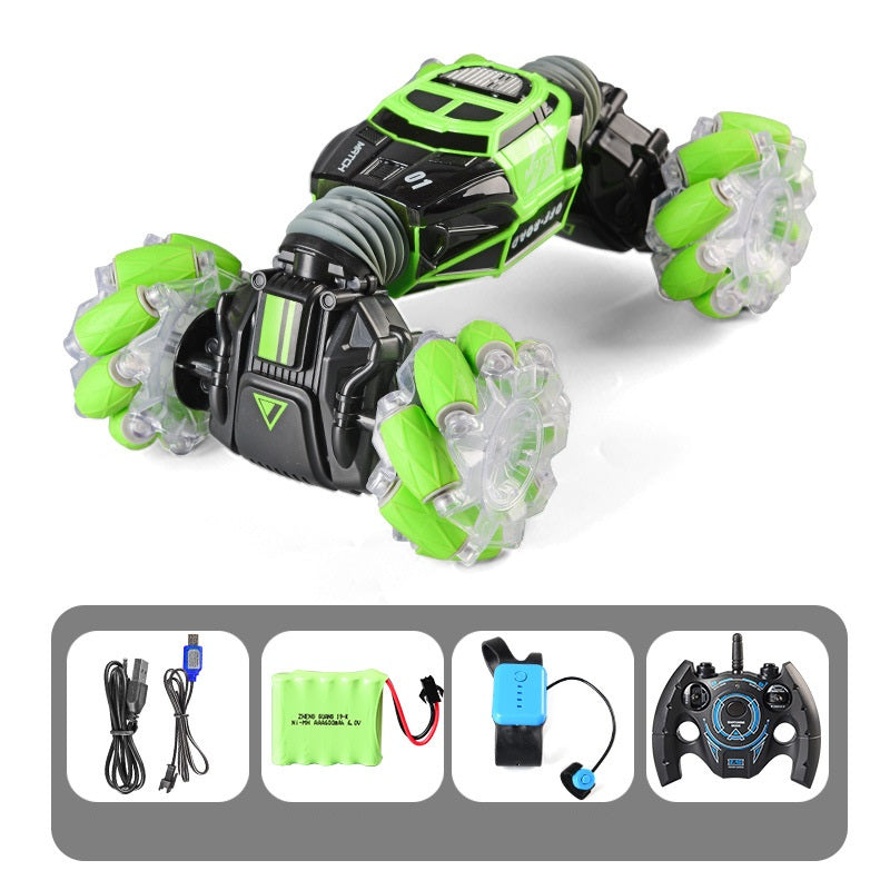 Buy Skid Trax 4WD Remote Control Mecanum Wheels Stunt Car Green | Yallatoys.com