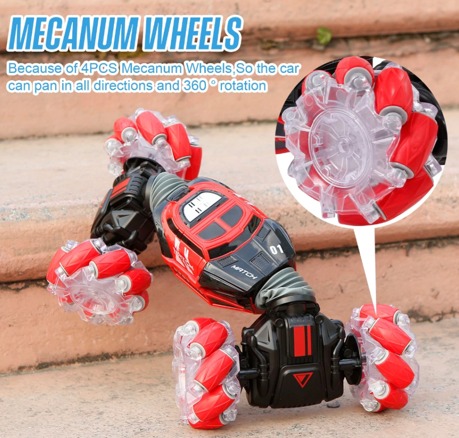 Buy Skid Trax 4WD Remote Control Mecanum Wheels Stunt Car Red | Yallatoys.com
