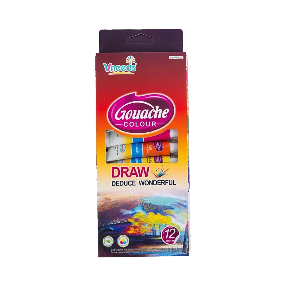Buy Vneeds Gouache Colour Draw Wonderful 12 Pcs | Yallatoys.com