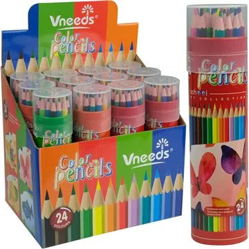 Buy Vneeds Colour Pencil Drum 12 Pcs | Yallatoys.com