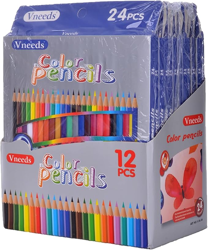 Buy Vneeds 24 Colours Color Pencils 12 Sets | Yallatoys.com