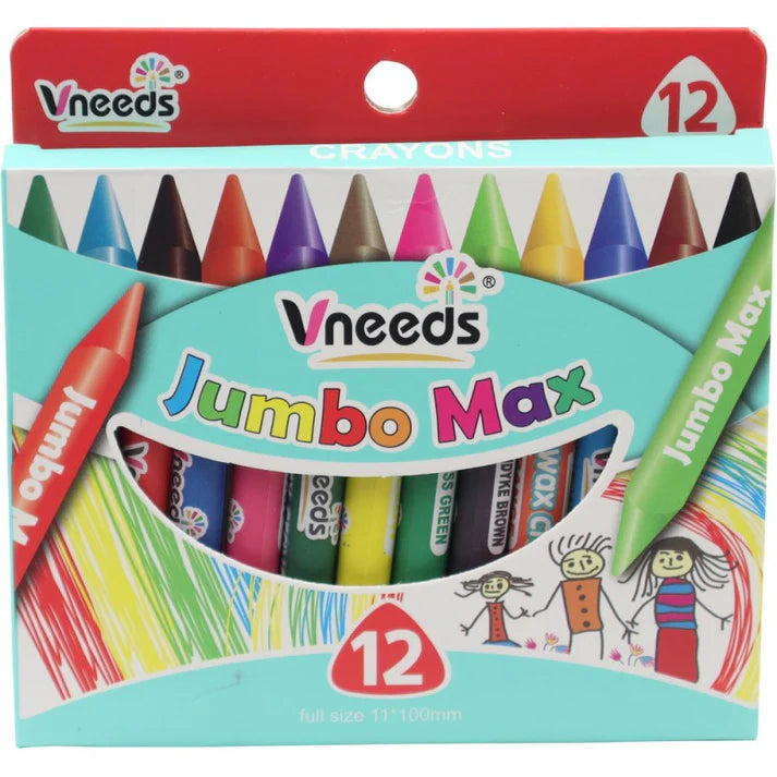 Buy Vneeds Jumbo Max Crayons 12 Pcs | Yallatoys.com