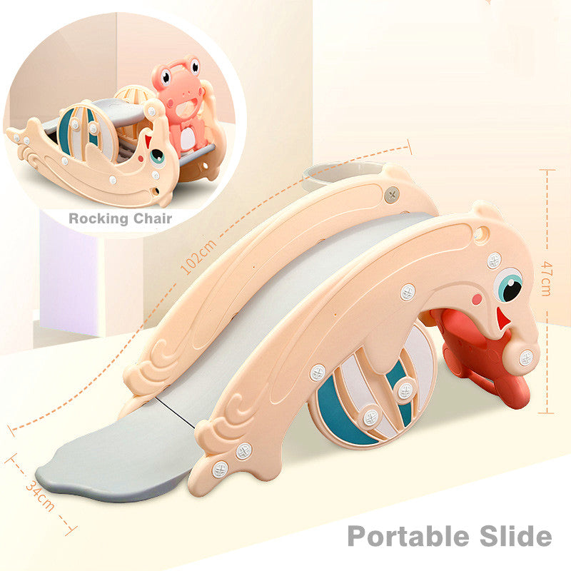 Buy Kids 2 in 1 Rocking chair and Slide Orange | Yallatoys.com