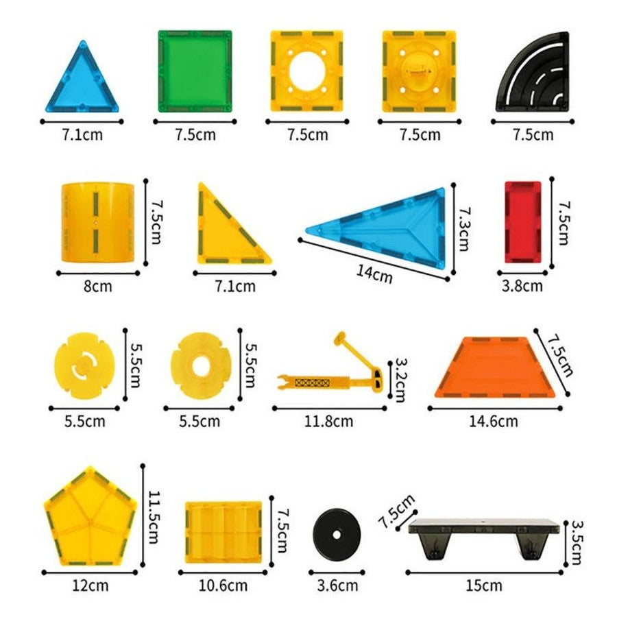 Buy Engineering Construction Magnetic Tile Blocks 50Pcs | Yallatoys.com