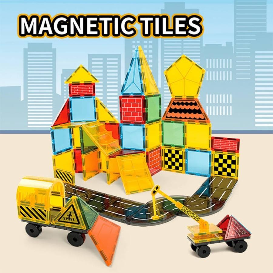 Buy Engineering Construction Magnetic Tile Blocks 50Pcs | Yallatoys.com