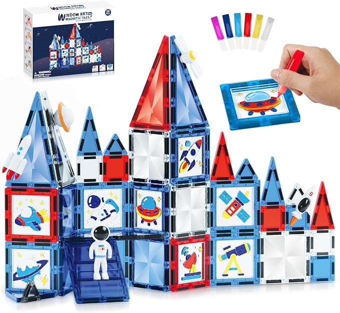 Buy Space Series Painting Magnetic Tiles 58Pcs | Yallatoys.com