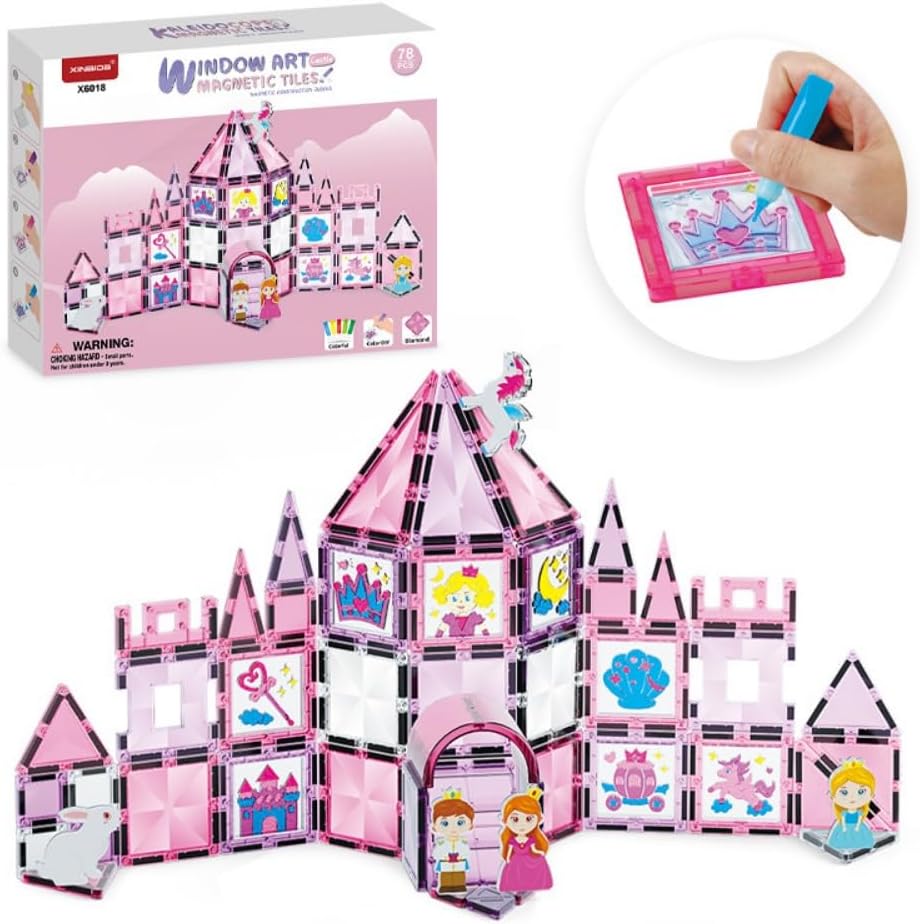 Buy Princess Series Magnetic Tiles Building Blocks 78 pcs | Yallatoys.com