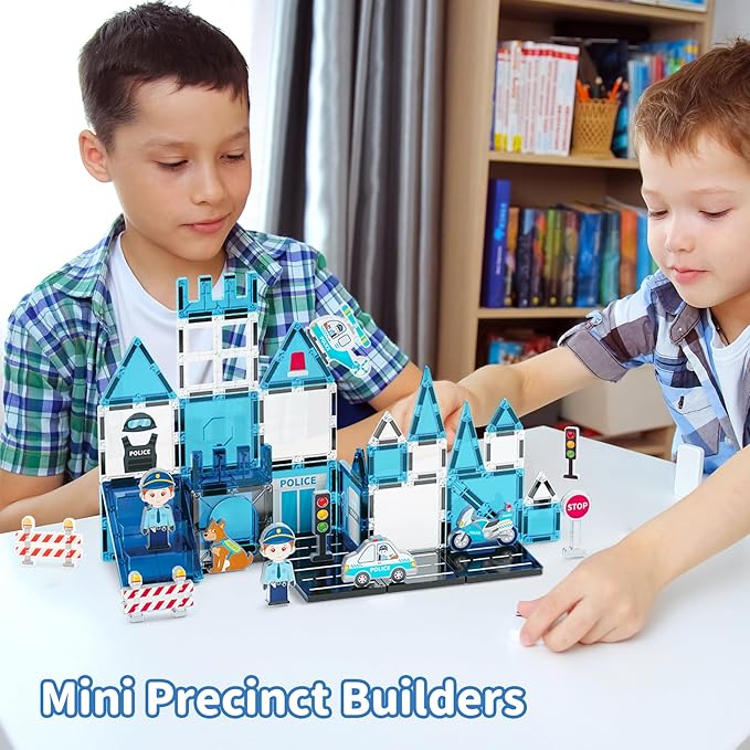 Buy Police Theme Magnetic Tiles 42Pcs | Yallatoys.com