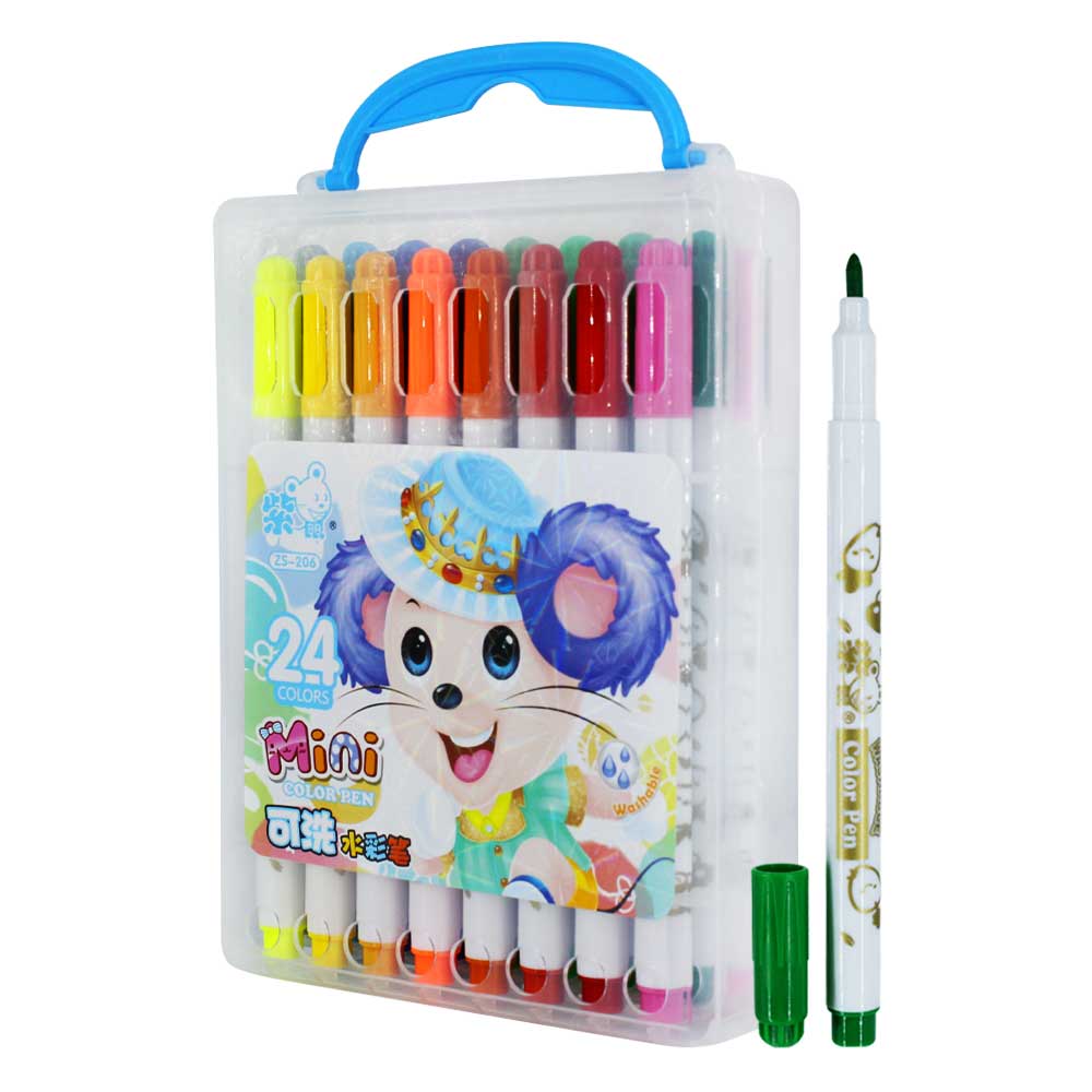 Buy Transparent Case With 24 Colored Markers | Yallatoys.com