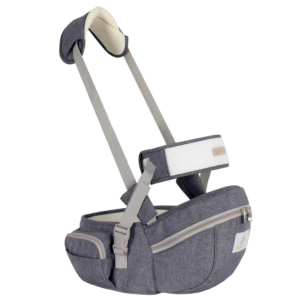 Ergonomic Grey Polyester Baby Hip Seat  Up t0 9 -18 kg Yalla Gifting Yallatoys