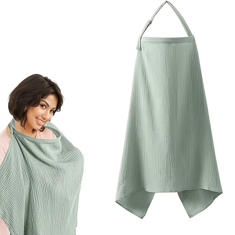 Cotton Muslin Nursing Cover with Arch Neckline Green Yalla Gifting Yallatoys