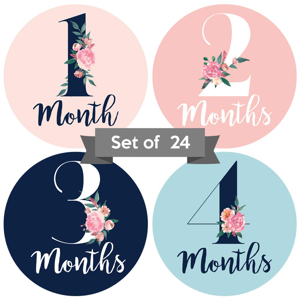Monthly Milestone Stickers Floral Milestone Stickers 24pcs Yalla Gifting Yallatoys