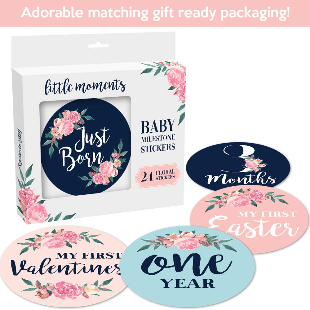 Monthly Milestone Stickers Floral Milestone Stickers 24pcs Yalla Gifting Yallatoys