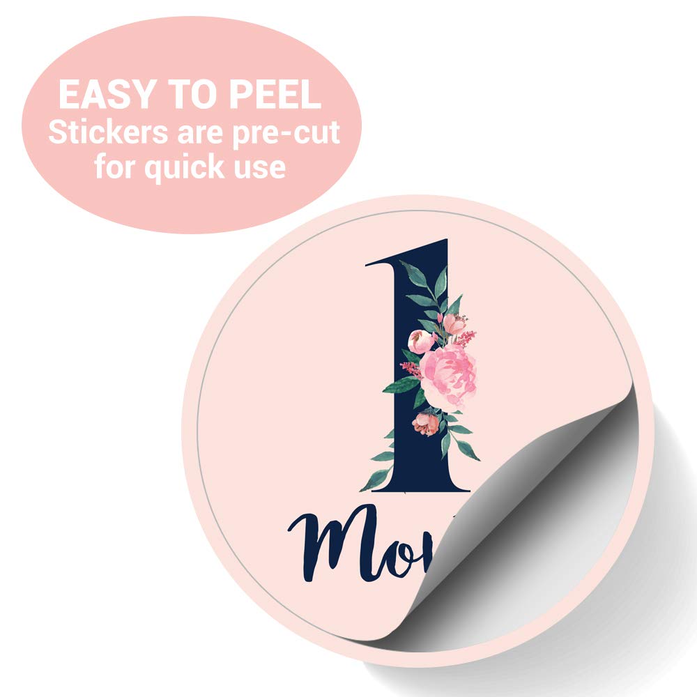 Monthly Milestone Stickers Floral Milestone Stickers 24pcs Yalla Gifting Yallatoys