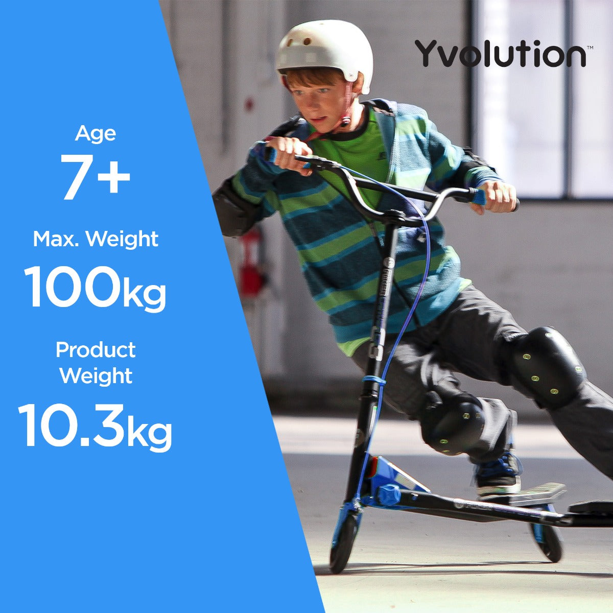 Buy Yvolution Y Fliker Carver C3 Ultimate Performance Scooter Blue | Yallatoys.com