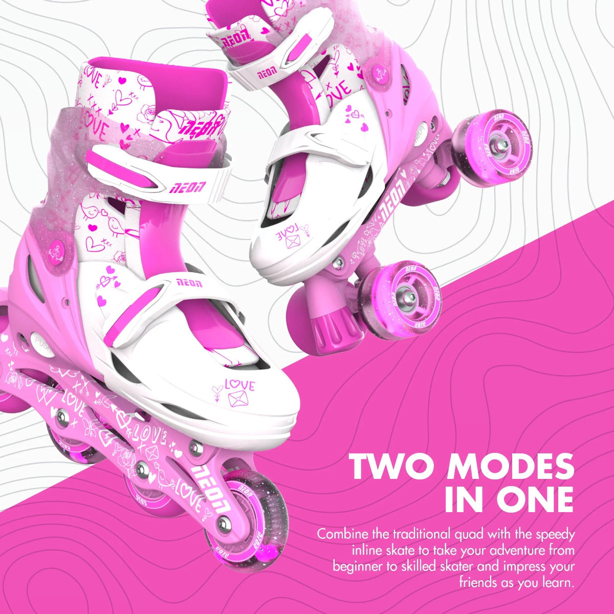 Buy Yvolution Neon Pro Skates Pink US Size 4-7 | Yallatoys.com