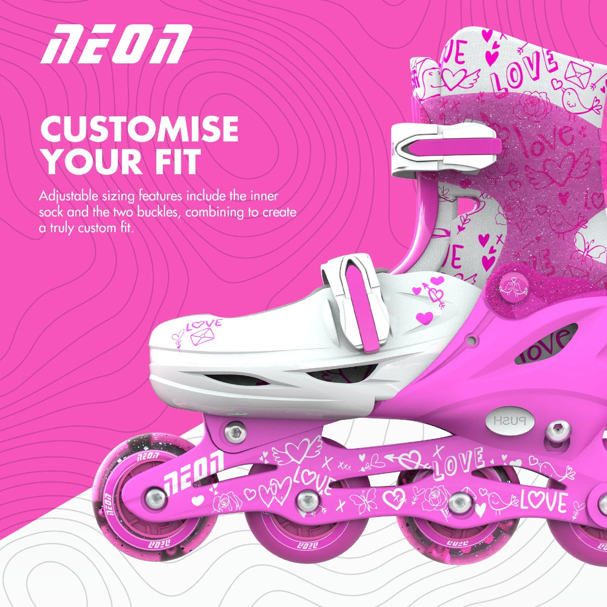 Buy Yvolution Neon Pro Skates Pink US Size 4-7 | Yallatoys.com