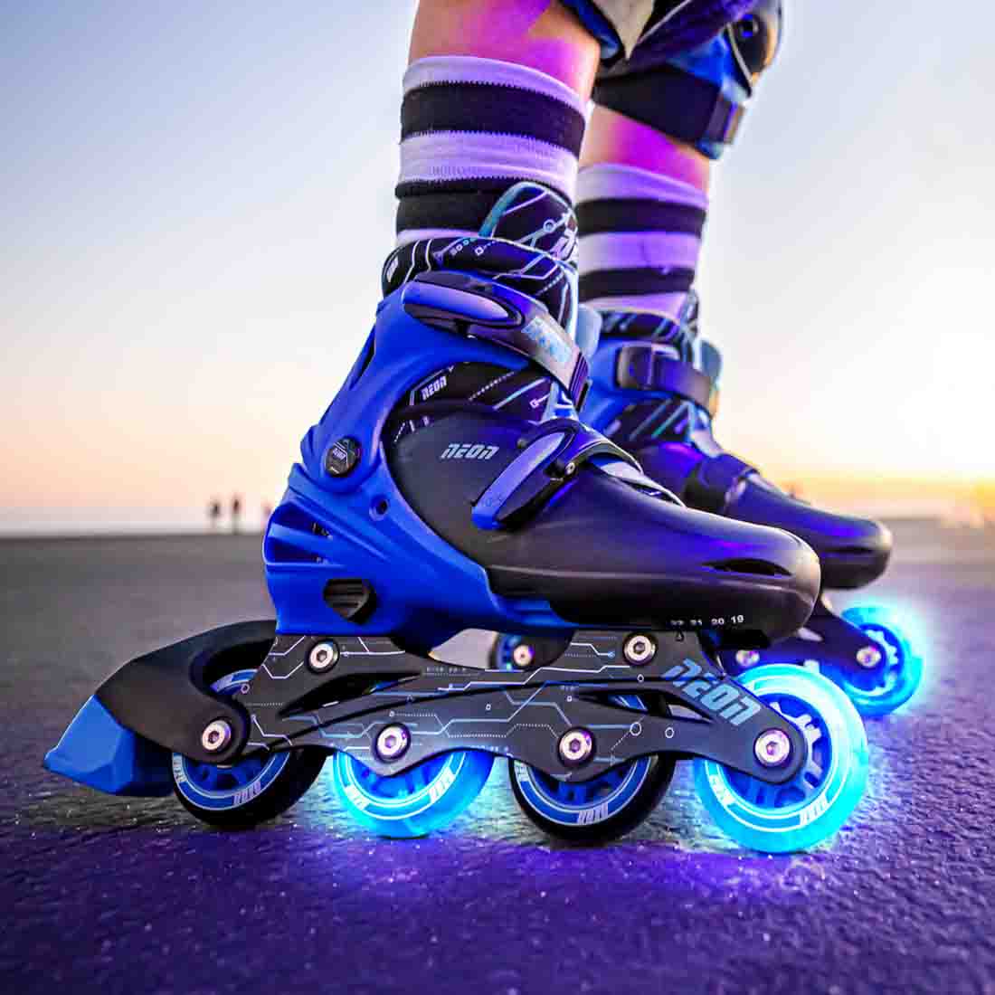 Buy Yvolution Inline Neon Combo Skates Size 3-6 Blue | Yallatoys.com