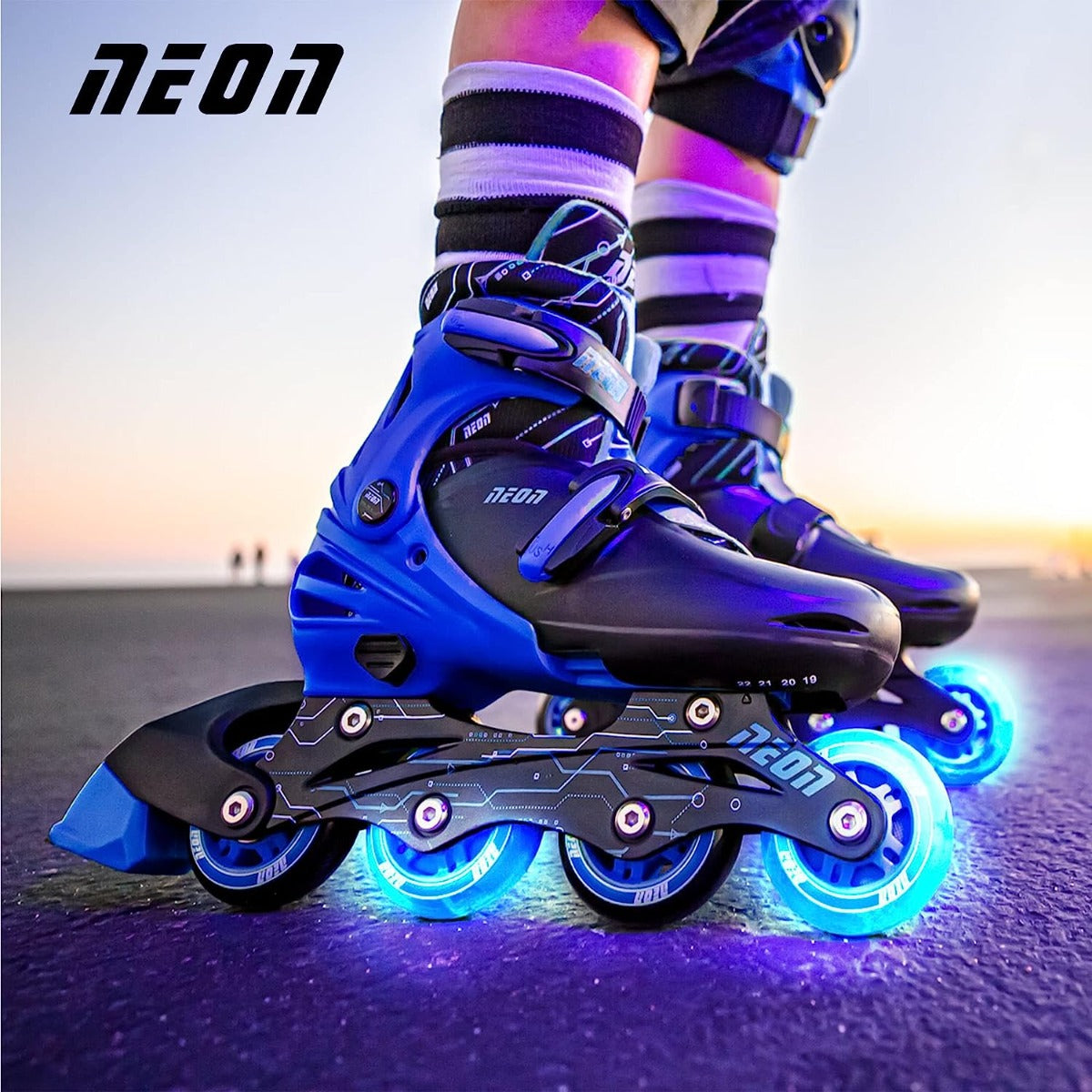 Buy Yvolution Inline Neon Combo Skates Size 3-6 Blue | Yallatoys.com
