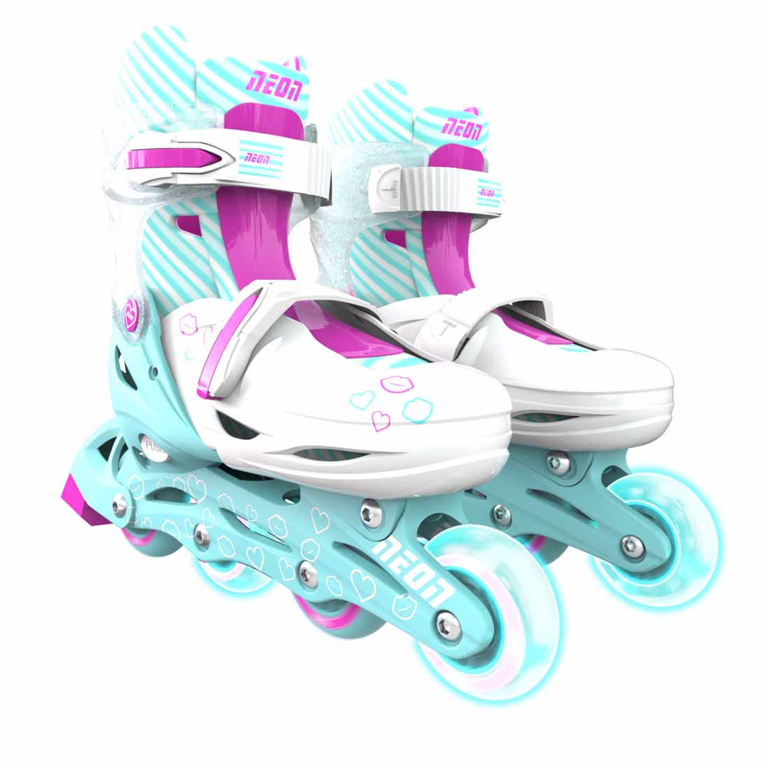 Buy Yvolution Inline Neon Skates Size 3-6 Teal Pink | Yallatoys.com