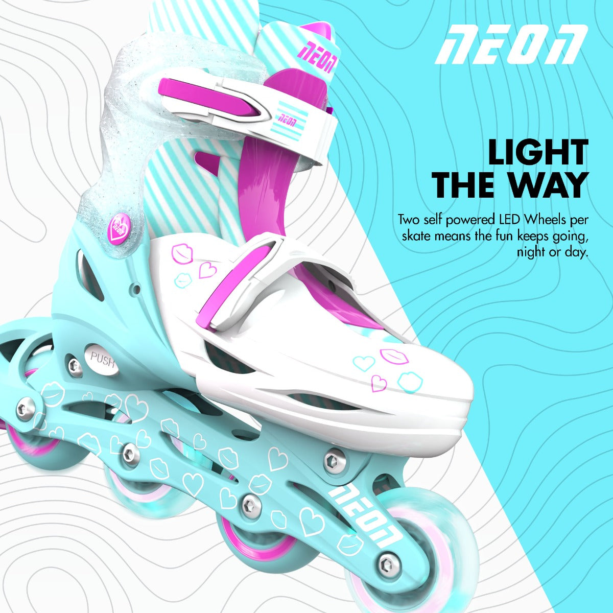 Buy Yvolution Inline Neon Skates Size 3-6 Teal Pink | Yallatoys.com