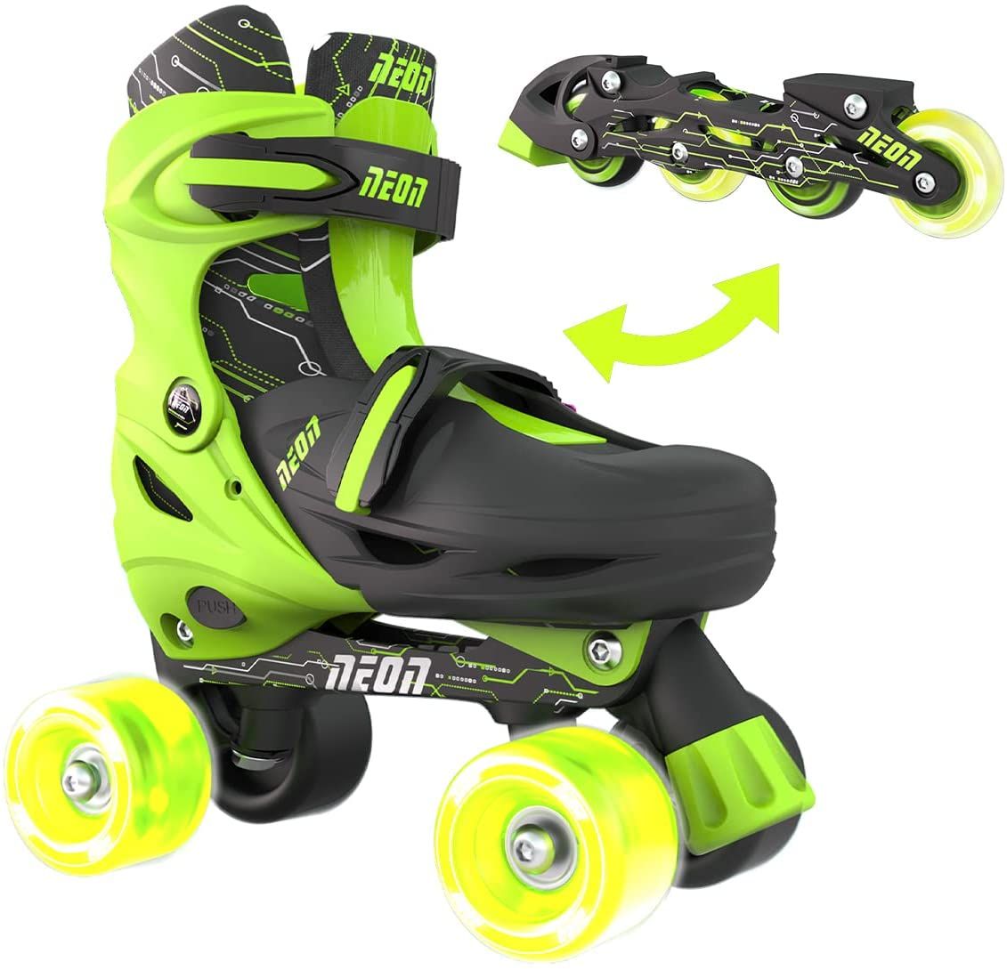 Buy Yvolution Neon Combo Skates 2 in 1 Green Size 12 | Yallatoys.com