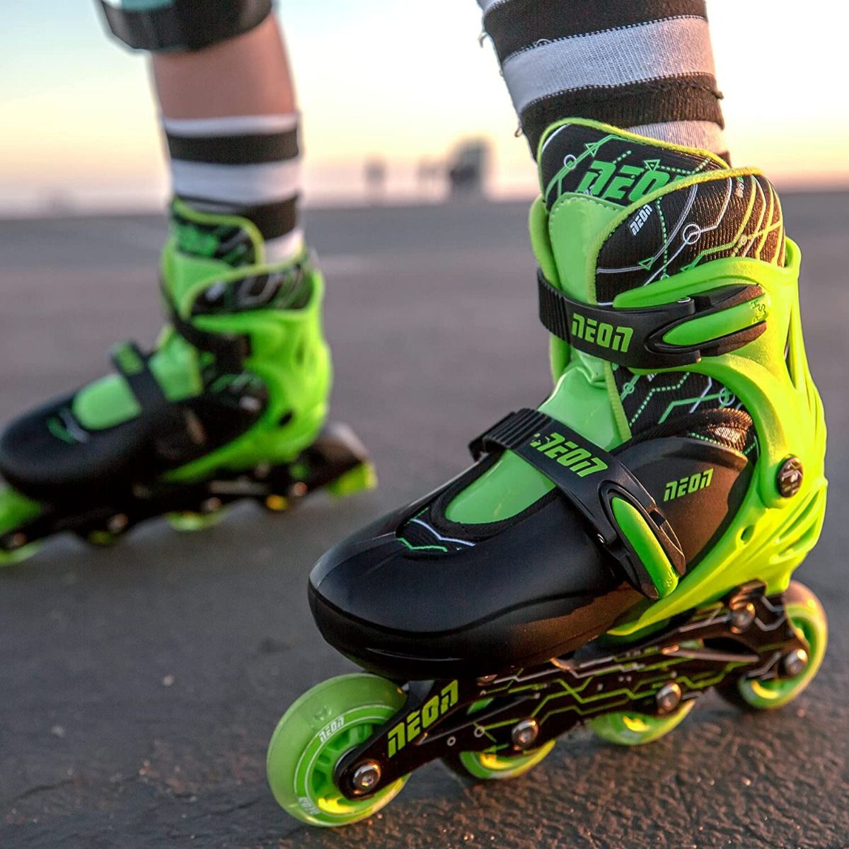 Buy Yvolution Neon Combo Skates 2 in 1 Green Size 12 | Yallatoys.com