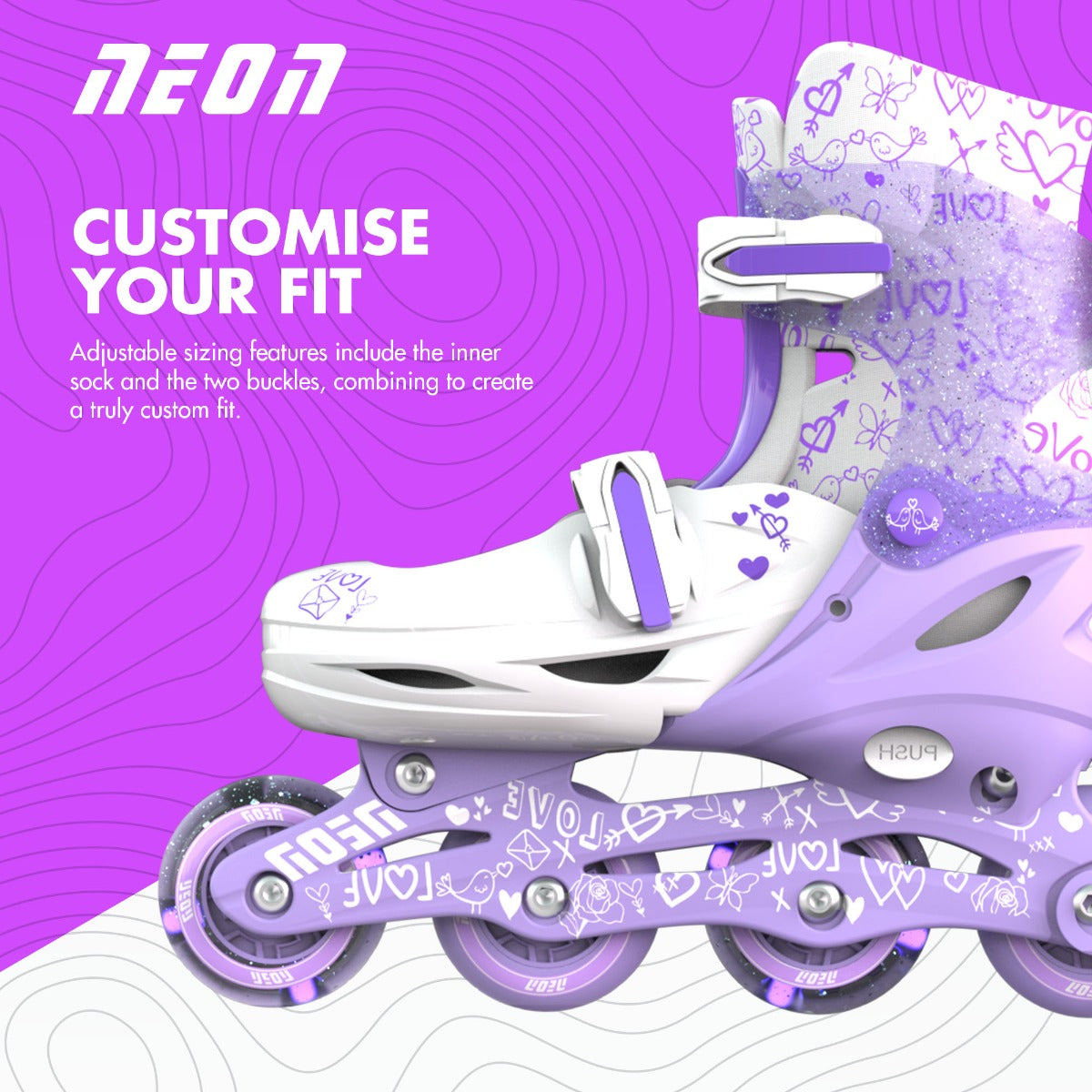 Buy Yvolution Neon Combo Skates 2 in 1 Purple Size 12 | Yallatoys.com