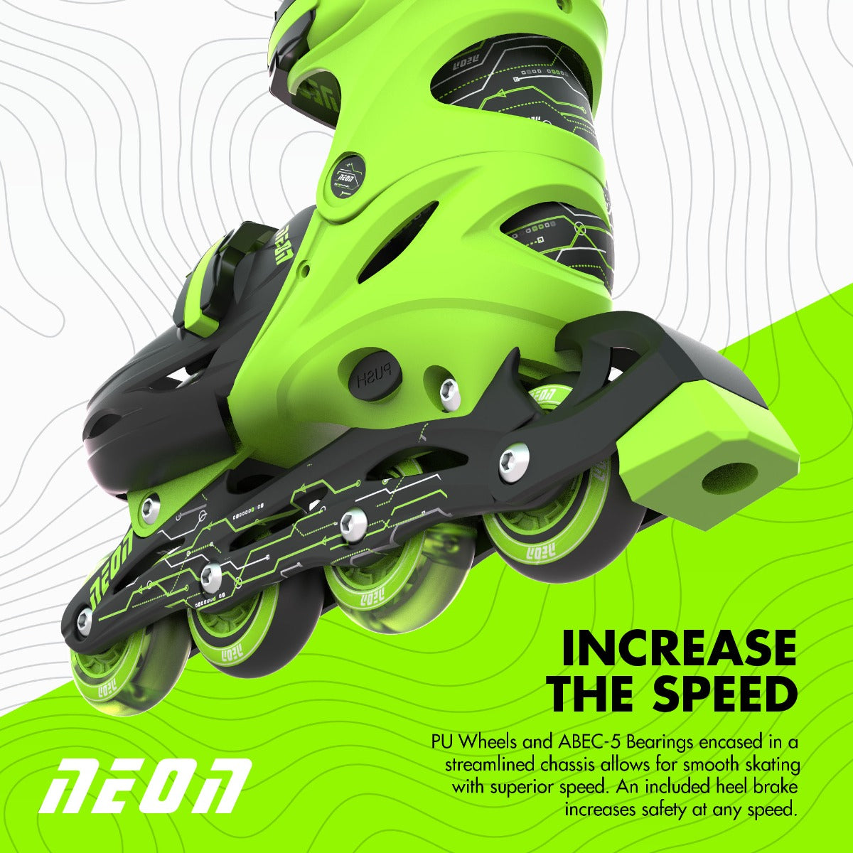 Buy Yvolution Neon Combo Skates 2 in 1 Green Size 3-6 | Yallatoys.com
