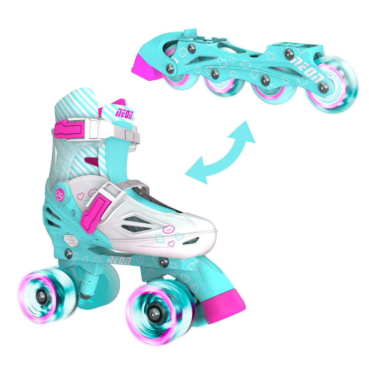 Buy Yvolution Neon Combo Skates 2 in 1 Teal Size 3-6 | Yallatoys.com